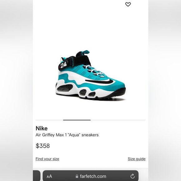 NWOT Nike Air Griffey Max 1 Aquamarine - size 8 - Picture 3 of 12